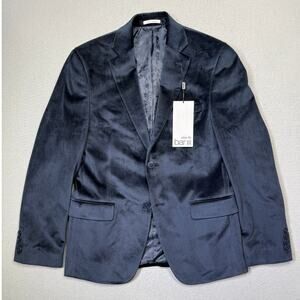 Bar III Men's Slim-Fit Velvet Sport Coat Blue  36S $295 NWOT